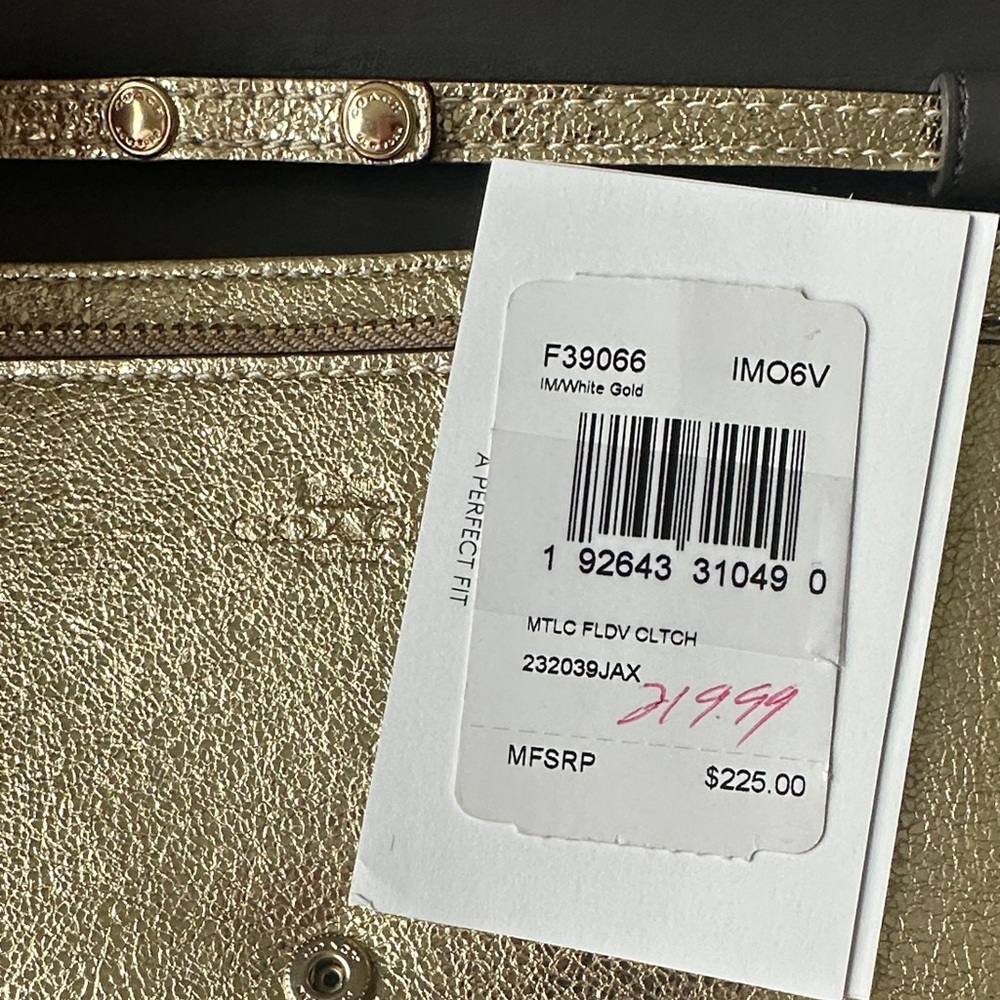 Coach Metallic Gold Crossbody Wallet with Long Strap - Picture 4 of 7